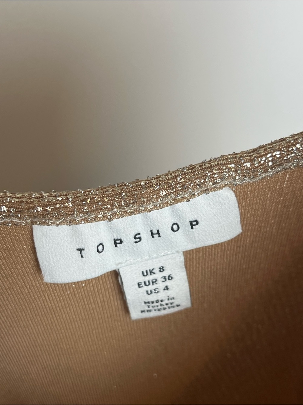 Topshop Gold Glitter Mini Dress - Picture 3 of 5